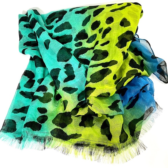 Colorful Leopard Print Large Scarf - Picture 1 of 5